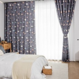 Cortina De Algodón Hecha A Medida Cortina Con Estampado Floral Estilo Nórdico
