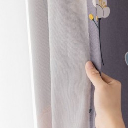 Cortina De Algodón Hecha A Medida Cortina Con Estampado Floral Estilo Nórdico