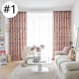 Cortina De Algodón Hecha A Medida Cortina Con Estampado Floral Estilo Nórdico