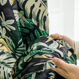 Cortinas Opacas De Chenilla Estilo Europeo Con Estampado De Plantas