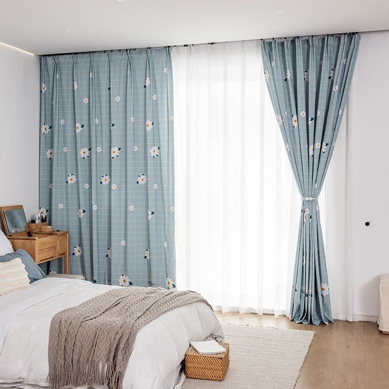 Cortina De Algodón Hecha A Medida Cortina Con Estampado Floral Estilo Nórdico