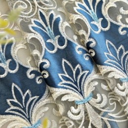 Cortina Semiopaca Hecha A Medida Con Bordado De Flores Europeas Para Sala De Estar Y Dormitorio