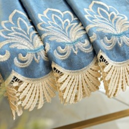 Cortina Semiopaca Hecha A Medida Con Bordado De Flores Europeas Para Sala De Estar Y Dormitorio