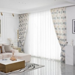 Cortina De Algodón Hecha A Medida Cortina Estilo Nórdico Con Estampado De Hojas