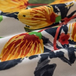 Cortina De Algodón Hecha A Medida Cortina Con Estampado De Plantas Estilo Nórdico