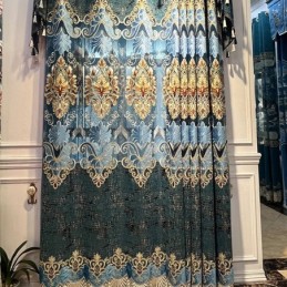 Cortina Semiopaca De Chenilla, Hecha A Medida, Con Bordado De Flores Europeas Para Sala De Estar Y Dormitorio.