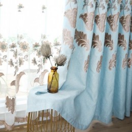 Cortinas Opacas Nórdicas Con Bordado Floral Para Sala De Estar Y Dormitorio
