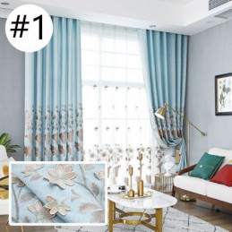 Cortinas Opacas Nórdicas Con Bordado Floral Para Sala De Estar Y Dormitorio