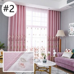 Cortinas Opacas Nórdicas Con Bordado Floral Para Sala De Estar Y Dormitorio