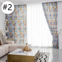 Cortina De Estilo Nórdico Hecha A Medida Cortina De Algodón Con Estampado Floral