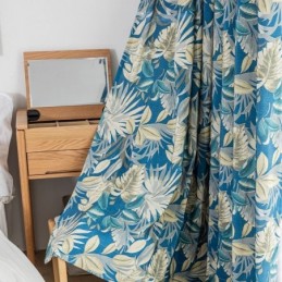 Cortina De Algodón Hecha A Medida Cortina Con Estampado De Hojas Estilo Americano