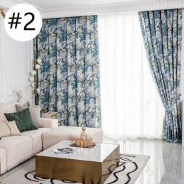 Cortina De Algodón Hecha A Medida Cortina Con Estampado De Hojas Estilo Americano