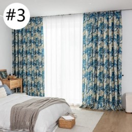 Cortina De Algodón Hecha A Medida Cortina Con Estampado De Hojas Estilo Americano