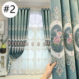Cortinas Bordadas De Chenilla Estilo Europeo Con Diseño Floral Para Sala De Estar Y Dormitorio