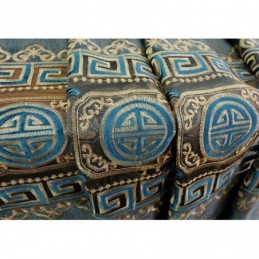 Cortina Semiopaca Hecha A Medida, Estilo Chino, De Sarga Y Terciopelo Bordado Para Sala De Estar Y Dormitorio.