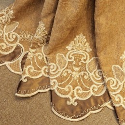 Cortina De Chenilla Hecha A Medida Con Bordado De Flores Europeas Para Sala De Estar Y Dormitorio