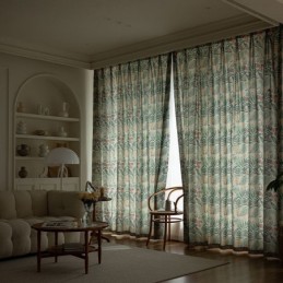 Cortina De Algodón Hecha A Medida Cortina Estilo Americano Con Estampado De Plantas