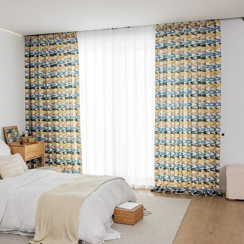 Cortina De Algodón Hecha A Medida Cortina Estilo Nórdico Estampada