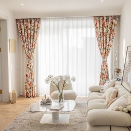 Cortina Hecha A Medida Cortina Con Estampado De Plantas Estilo Americano