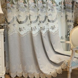 Cortinas Semiopacas De Chenilla Estilo Chino Con Bordado De Montañas Para Sala De Estar Y Dormitorio