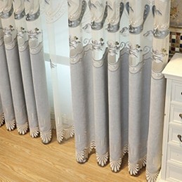 Cortinas Semiopacas De Chenilla Estilo Chino Con Bordado De Montañas Para Sala De Estar Y Dormitorio