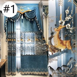 Cortinas Nórdicas De Chenilla Con Bordado De Cervatillo, Semiopacas, Para Sala De Estar Y Dormitorio