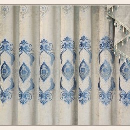 Cortina De Chenilla Hecha A Medida, Con Bordado De Flores Europeas, Semiopaca, Para Sala De Estar Y Dormitorio.