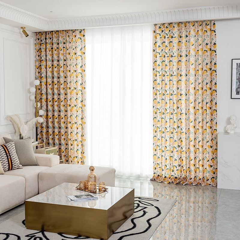 Cortina De Algodón Hecha A Medida Cortina Nórdica Con Estampado De Frutas