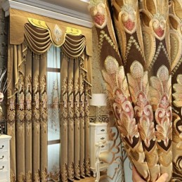 Cortina Semiopaca De Chenilla, Hecha A Medida, Con Bordado De Flores Europeas, Para Sala De Estar, Dormitorio Y Ventana.