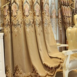 Cortina Semiopaca De Chenilla, Hecha A Medida, Con Bordado De Flores Europeas, Para Sala De Estar, Dormitorio Y Ventana.