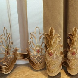 Cortina Semiopaca De Chenilla, Hecha A Medida, Con Bordado De Flores Europeas, Para Sala De Estar, Dormitorio Y Ventana.