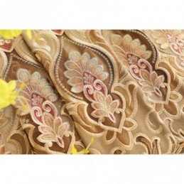 Cortina Semiopaca De Chenilla, Hecha A Medida, Con Bordado De Flores Europeas, Para Sala De Estar, Dormitorio Y Ventana.