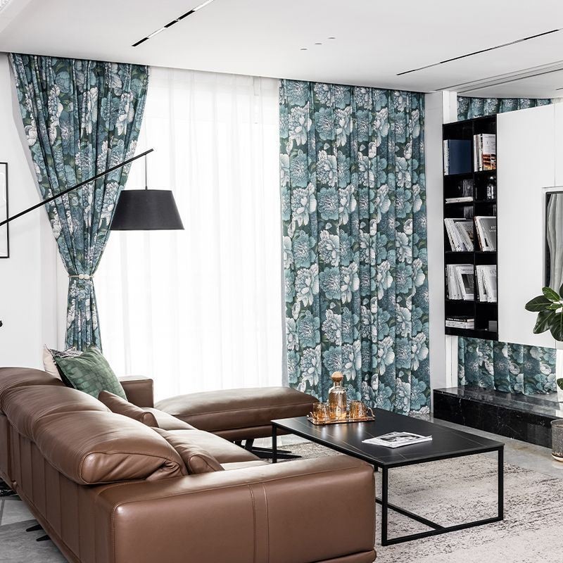 Cortina De Algodón Hecha A Medida Cortina Con Estampado Floral Estilo Nórdico