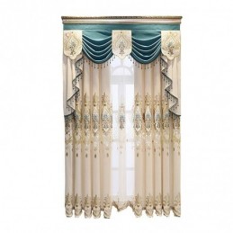 Cortina Semiopaca De Chenilla, Hecha A Medida, Con Bordado De Flores Europeas Para Ventana De Sala De Estar Y Dormitorio.