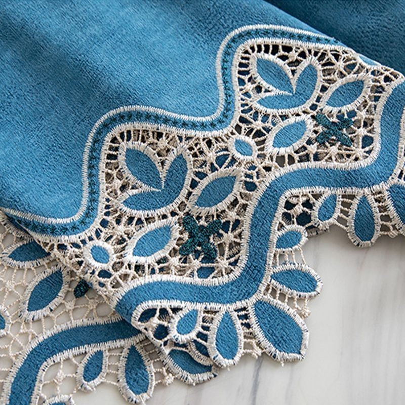 Cortina De Chenilla Hecha A Medida, Con Bordado De Flores Europeas, Semiopaca, Para Sala De Estar Y Dormitorio.