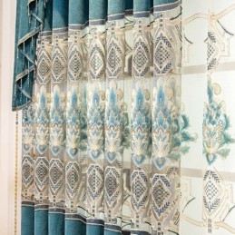 Cortina De Chenilla Hecha A Medida, Con Bordado De Flores Europeas, Semiopaca, Para Sala De Estar Y Dormitorio.