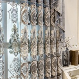 Cortina De Chenilla Hecha A Medida, Con Bordado De Flores Europeas, Semiopaca, Para Sala De Estar Y Dormitorio.