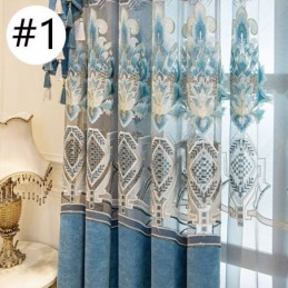 Cortina De Chenilla Hecha A Medida, Con Bordado De Flores Europeas, Semiopaca, Para Sala De Estar Y Dormitorio.