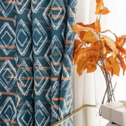 Cortina A Medida Cortina Rombo Estampado Estilo Nórdico