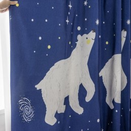 Cortina De Algodón Hecha A Medida, Estilo Infantil, Con Estampado De Oso Polar.