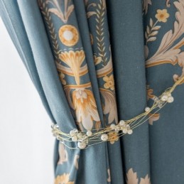 Cortina De Algodón Hecha A Medida, Estilo Europeo Con Estampado De Flores.