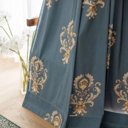 Cortina De Algodón Hecha A Medida, Estilo Europeo Con Estampado De Flores.