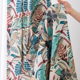 Cortina De Algodón Estilo Americano Hecha A Medida Con Estampado De Plantas