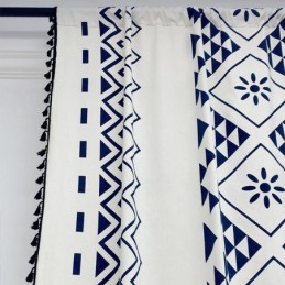 Cortinas De Lino De Estilo Nórdico Con Estampado Geométrico Para Sala De Estar Y Dormitorio