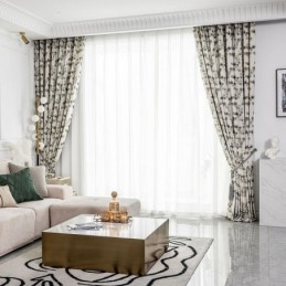 Cortina De Algodón Hecha A Medida Cortina Con Estampado De Hojas Nórdicas