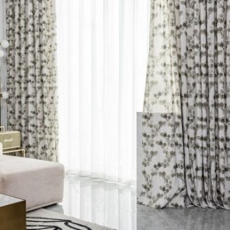 Cortina De Algodón Hecha A Medida Cortina Con Estampado De Hojas Nórdicas