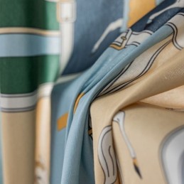 Cortinas De Algodón Estilo Infantil Con Estampado De Caballo Blanco