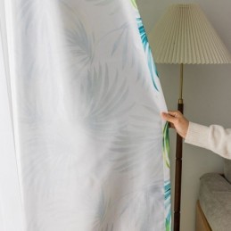 Cortina A Medida Cortina Estampada Hojas Estilo Nórdico