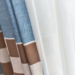 Cortina De Algodón Hecha A Medida Cortina De Cuadros Estampados Estilo Nórdico