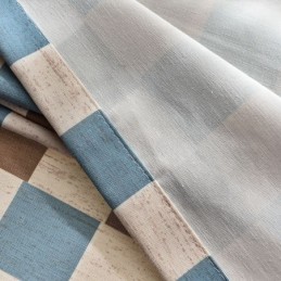 Cortina De Algodón Hecha A Medida Cortina De Cuadros Estampados Estilo Nórdico